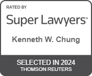 Rated by super lawyers | kenneth W. chung| selected in 2024 | thomson reuters